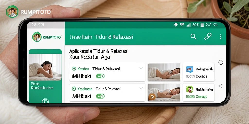 Antarmuka aplikasi RUMPITOTO untuk tidur dan relaksasi yang menenangkan.