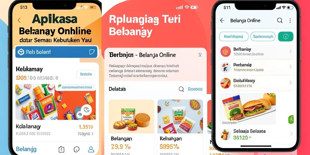 Screenshot utama S13 menampilkan antarmuka aplikasi Belanja Online yang intuitif dan menarik.