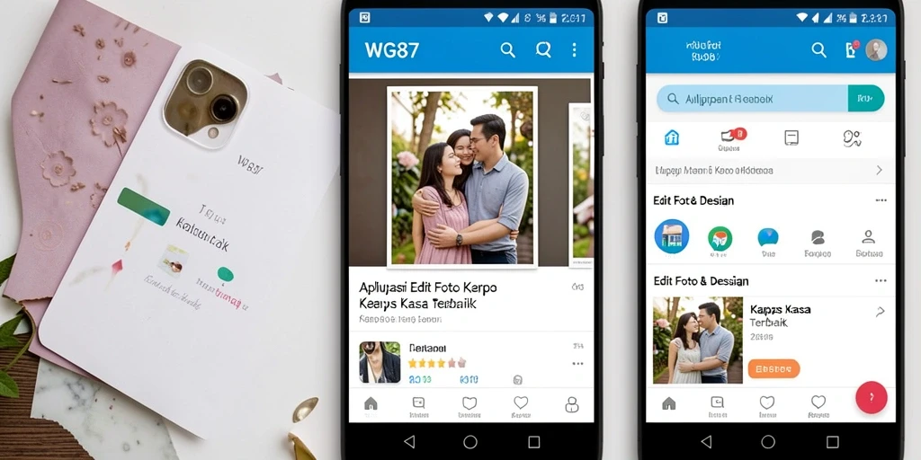 Antarmuka pengguna WG87 untuk Edit Foto Kertas Kaca yang menarik.